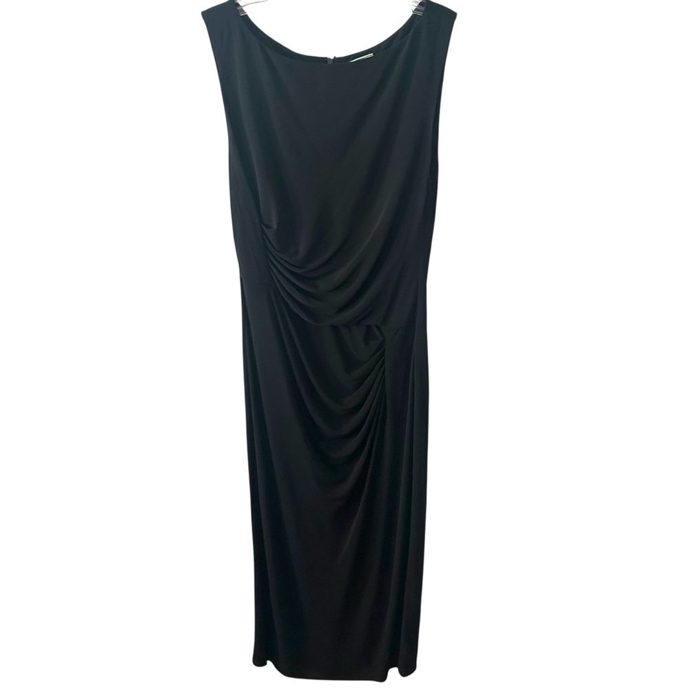 Issa London Women's Black Sleeveless Faux Wrap Dress in Size‎ 10
